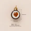 Durable stainless steel dopamine style cute round pendant accessory for DIY jewelry making - Passion Fruit