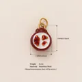 Detailed stainless steel pomegranate pendant with measurements for DIY jewelry - Pomegranate