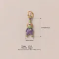 Hand-painted colorful enamel clown pendant charm in purple and green with copper base material - No.8 Pink Clown Charm