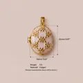 Colgante relicario ovalado de esmalte floral chapado en oro de cobre, medida 16x22mm - Colgante Copo de Nieve (JXPK254018S)