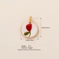 Pendentif fleur de rose pour bijoux DIY en cuivre doré, taille 15 mm - Pendentif Rose n°1 (15mm)
