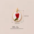 Pendentif rose ovale en cuivre plaqué or de style vintage pour bijoux DIY, 15x13mm - Pendentif Rose n°3 (15x13mm)