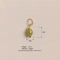 Ciondolo oliva verde fatto a mano in rame con anello dorato, accessorio variante SKU - Mela Verde / 45+5cm / Oro