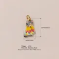 Detailed dimensions of cute cat-shaped stainless steel pendant charm with enamel finish. - Cat Pendant