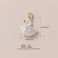 Detailed hand-painted white enamel swan charm pendant in copper with gold jump ring - No.12 White Swan Charm