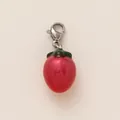 Stainless steel cute red strawberry pendant with silver lobster clasp for DIY jewelry - Red Strawberry Pendant (With Lobster Clasp) / Red Strawberry