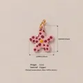 Detailed pink enamel flower charm pendant made of copper for DIY jewelry crafts - Pink Spotted Floral Pendant