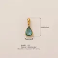 Elegant light blue teardrop birthstone pendant crafted in gold-plated stainless steel - March Birthstone Pendant Only (Without Chain) / Gold