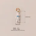 White animal bear pendant charm in copper with 18K gold ring, dimensions and weight - No.10 White Dog with Bow Charm