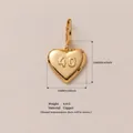 Polished 18K gold plated copper heart pendant featuring embossed number 40 details - Number 40 Gold Heart Pendant
