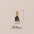 Purple teardrop birthstone pendant in 18K gold plated stainless steel with dimensions - June Birthstone Pendant Only (Without Chain) / Gold