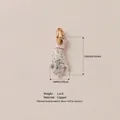 Speckled hand-shaped jewelry pendant in gold-plated copper, natural style DIY charm - Blue Gray Mottled Hand Petal Pendant