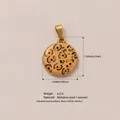 Close-up of leopard print enamel stainless steel pendant DIY accessory - Round Apple
