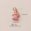 Vue détaillée du pendentif ange rose montrant les dimensions, le poids et la matière - Style 3 Pendentif Cordes de Harpe d'Ange