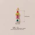 Pendentif phare en acier inoxydable et émail 21 mm avec dimensions et poids de 2,9 g - Pendentif Phare