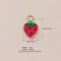 Vibrant red strawberry copper pendant charm for professional DIY handmade jewelry crafts - Strawberry Shape DIY Pendant