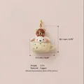 Vue détaillée du pendentif tasse ours et lapin 3D, dimensions 20,1x17,5 mm, poids 7,5 g. - Pendentif Lapin Blanc 3