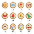 Detailed view of 12 cute embroidered titanium steel pendants with various patterns - Sun Pendant