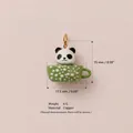 Pendentif panda dans tasse en cuivre détail avec dimensions 15mm hauteur et 17.5mm largeur - Pendentif Panda 8