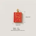 Detailed view of red book pendant with 'Spicy' engraving and size info - Pendant Only (Without Chain) - Spicy Book (MTPK255306Q)