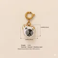 Stylish cartoon dog head pendant in enamel and 18K gold plated stainless steel for DIY jewelry - Bear