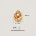 Detaillierte Ansicht der goldenen Muschel-Sandalenschnalle mit Perle, Maße 14mm x 10mm - Muschel-Perlen-Anhänger / 1 Stück / Gold