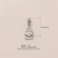 Pear-shaped clear crystal birthstone pendant in polished stainless steel for DIY jewelry. - April Birthstone Pendant Only (Without Chain) / Steel