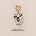 Dog enamel charm pendant in 18K gold plated stainless steel for DIY jewelry accessories - Dalmatian Dog