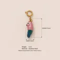 Pendentif perroquet rose fait main en acier inoxydable avec placage en or 18 carats - Perroquet