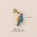 Pendentif oiseau coloré en acier inoxydable avec dimensions et poids de 4,8 g spécifiés - Oiseau