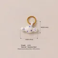 Candy-shaped 18K gold plated stainless steel pendant with purple dots and measurements - No. 6 Candy Pendant Only (Without Chain)
