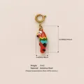Pendentif perroquet coloré en acier inoxydable avec placage or 18 carats pour bijoux DIY - Perroquet rouge