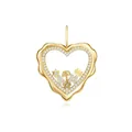 Dettaglio del ciondolo a cuore in oro 18 carati con ciondoli fai-da-te all'interno - Medaglione Bordo a Onde Cuore / Collana