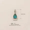 Elegant teardrop-shaped blue birthstone pendant with stainless steel bail, size 16x7mm. - December Birthstone Pendant Only (Without Chain) / Steel