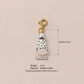 Pendentif chien dalmatien en acier inoxydable doré, hauteur 20 mm - Chat tacheté