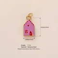 Pink enamel house shaped pendant charm in durable stainless steel for DIY jewelry making - Red Pink House Pendant Only (Without Chain)