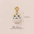 Pendentif tête de chat en acier inoxydable plaqué or 18 carats avec dimensions - Chat