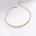 Élégant collier à billes plaqué or avec plusieurs cristaux de zircone cubique ronds - Chaîne à Billes Pavée de Strass (JFNK262214O) / Or