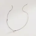 Collier élégant à maille serpent argentée avec un pendentif solitaire en oxyde de zirconium - Chaîne Serpent Strass Circulaire (JFNK262214O) / Acier
