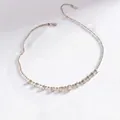 Collier chaîne serpent dorée avec accents de zircons scintillants - Chaîne à Billes Pavée de Strass (JFNK262214O) / Acier
