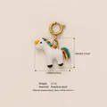 Pendentif licorne en émail multicolore en acier inoxydable doré, taille 17x18mm - Licorne
