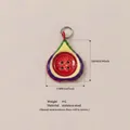 Fruithanger in granaatappelvorm van roestvrij staal met kleurrijke druppelolie details - Eiplant Hanger