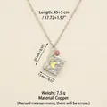 Vintage silver book locket necklace with rose and moon engraving, 17.72 inch chain - Rose Book Locket / Silver