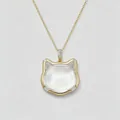 Elegant gold fox-shaped pendant necklace with clear glass and sparkling zircon accents - Fox Open Locket Necklace