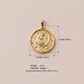 Vergoldeter Kupferanhänger mit Relief von Frau und Mond inklusive Maßen - Luna Göttin Mond Medaillon Anhänger KC Gold