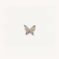 Élégant pendentif papillon doré orné de cristaux pavés bleus et blancs étincelants - Papillon en Strass (HSNK255015SI)