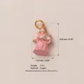 Vue détaillée de la breloque ange rose 3D en cuivre avec dimensions et caractéristiques - Style 3 Pendentif Cordes de Harpe d'Ange
