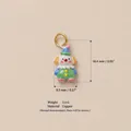 Detailansicht des bunten Kupfer-Clown-Anhängers mit Maßen und Gewichtsinformationen - Nr. 10 Clown Anhänger / 16.4x9.3mm