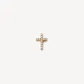 Élégant pendentif croix en or avec pierres de zircone cubique sur fond blanc épuré - Croix (HSNK255015SI)