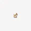 Pendentif chat stylisé en métal doré pour collier avec un adorable détail de chapeau rose - Petit Chat (HSNK255015SI)